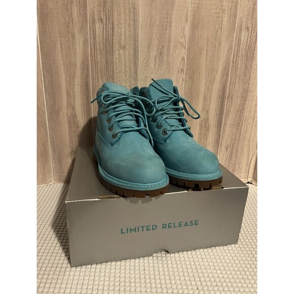 Timberland LIMITED RELEASE Premium Blue/Teal 6” Leather Boots TODDLER SZ 10m